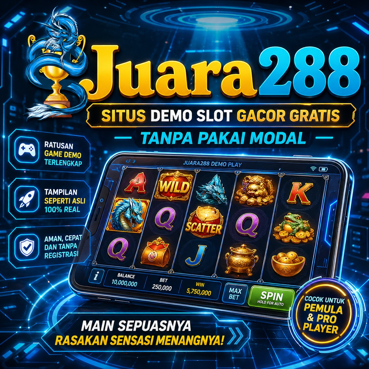 [Juara288] Situs Demo Slot Gacor Gratis Tanpa Pakai Modal